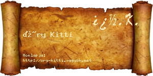 Őry Kitti névjegykártya